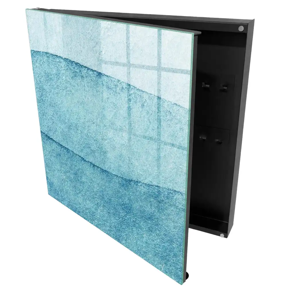 Boîte à clés murale des vagues et des textures subtiles dans des nuances de bleu