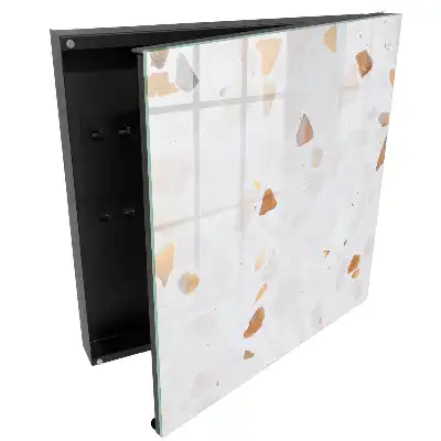 Armoire à clés des pierres sur fond clair diverses et dynamiques