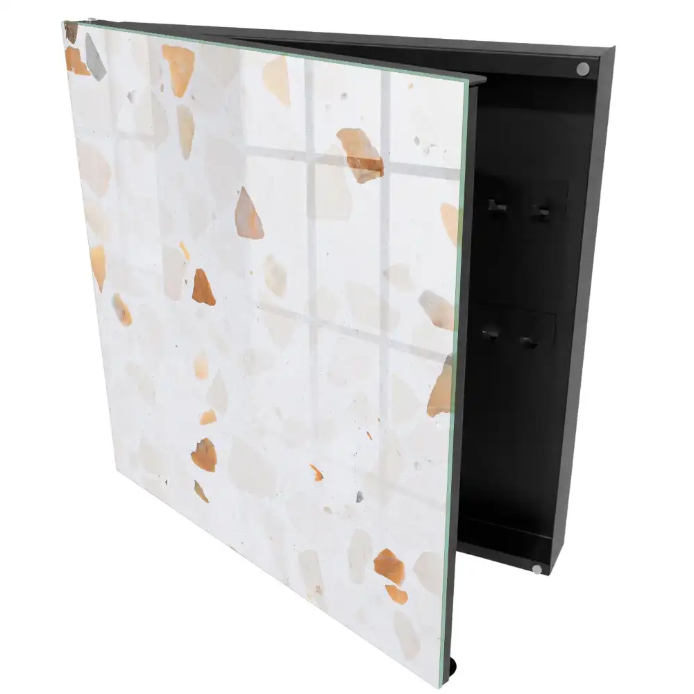 Armoire à clés des pierres sur fond clair diverses et dynamiques