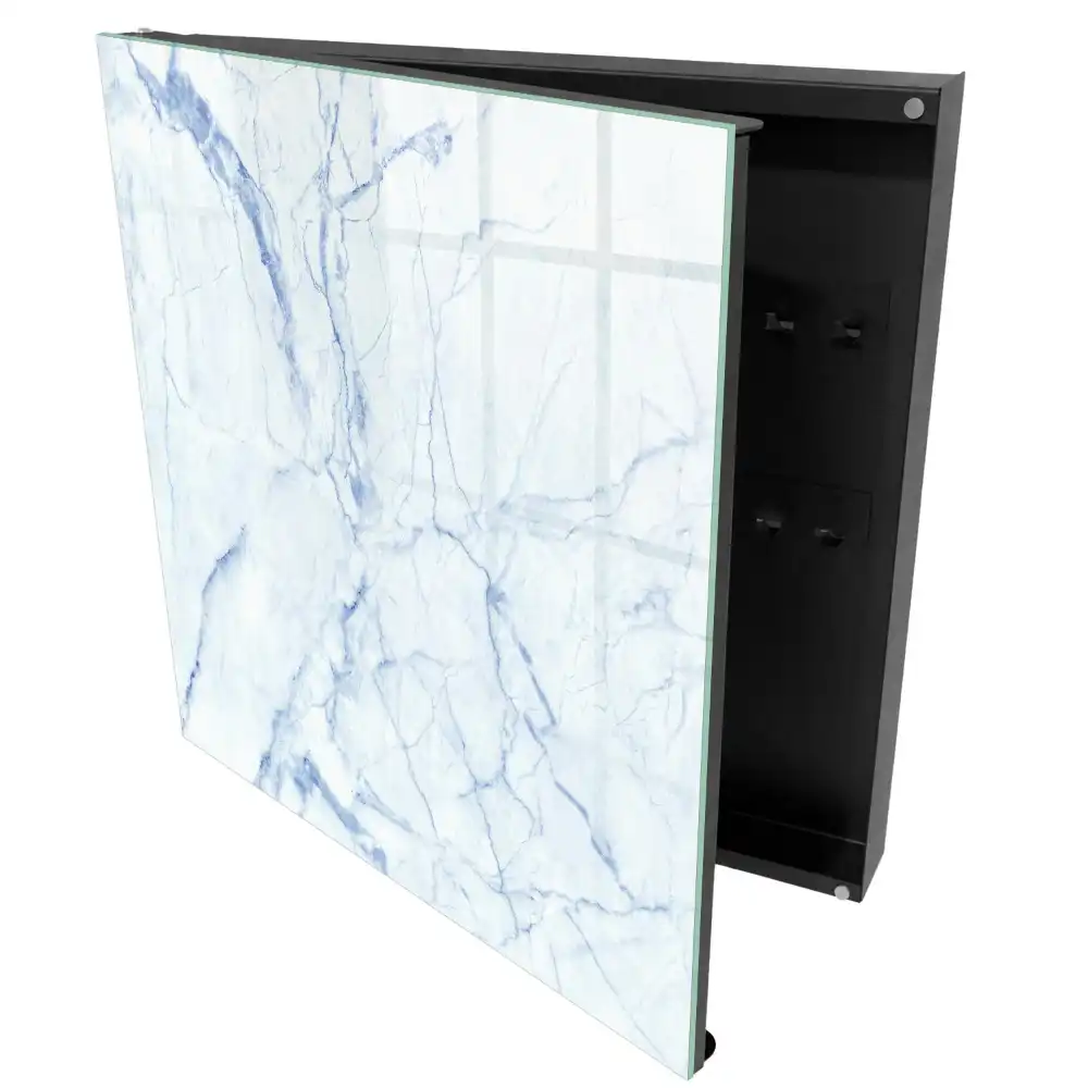 Armoire à clés motif marbré dans les tons bleus