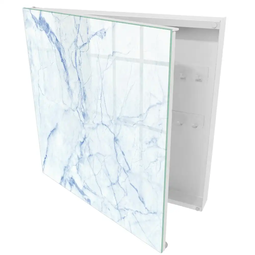 Armoire à clés motif marbré dans les tons bleus