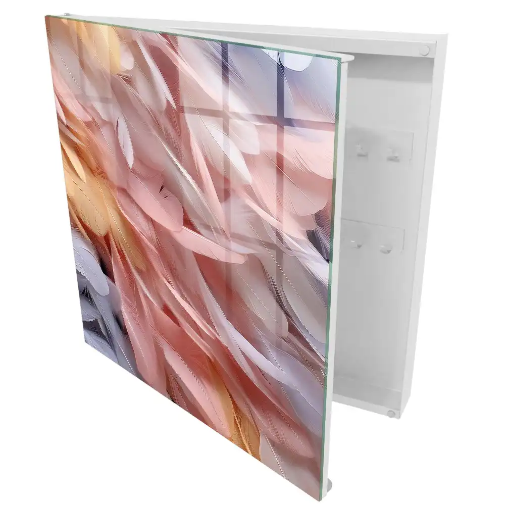 Boîte à clés des plumes pastel pour un effet de légèreté et d'harmonie