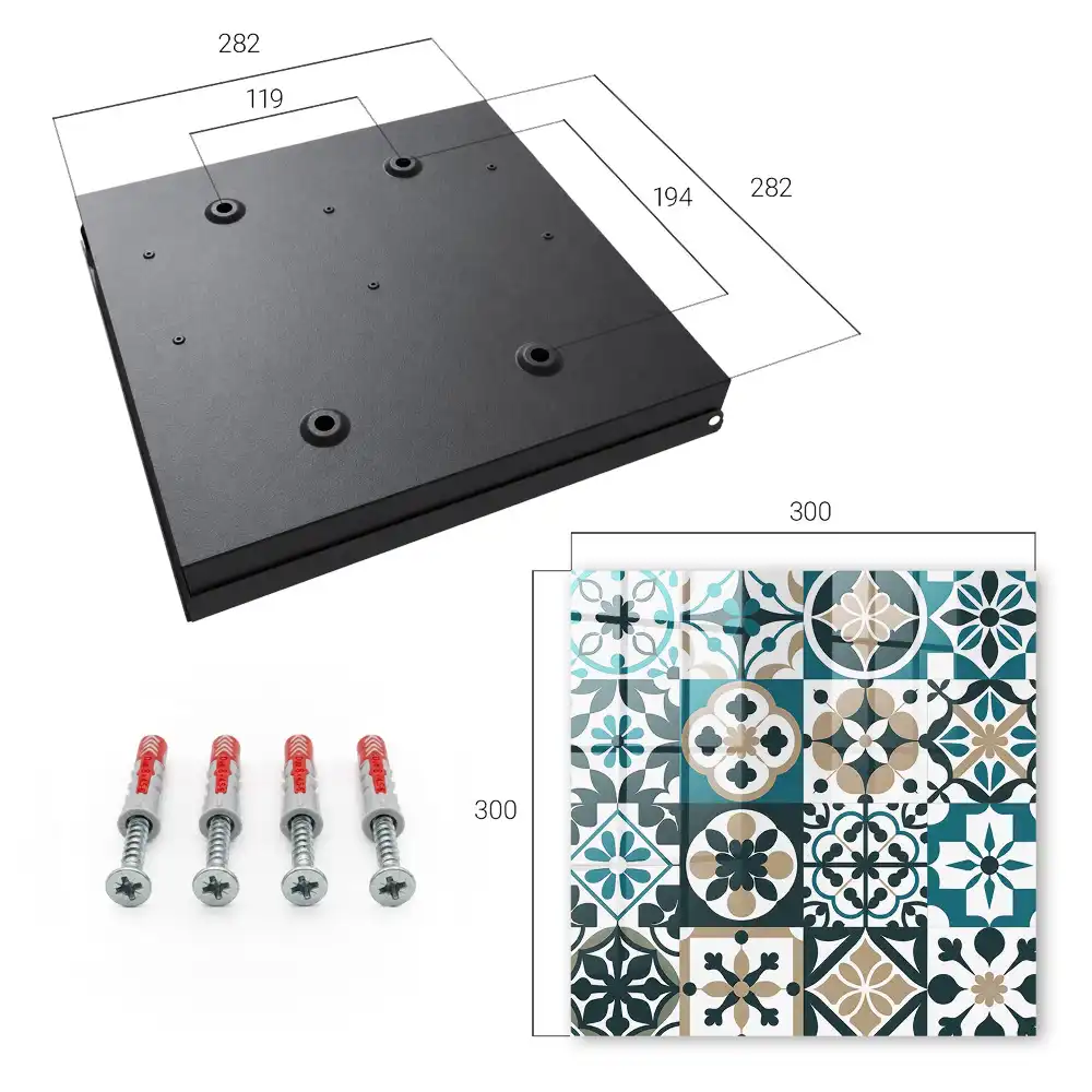 Boîte à clés motifs symétriques de style marocain dans les tons turquoise et beige