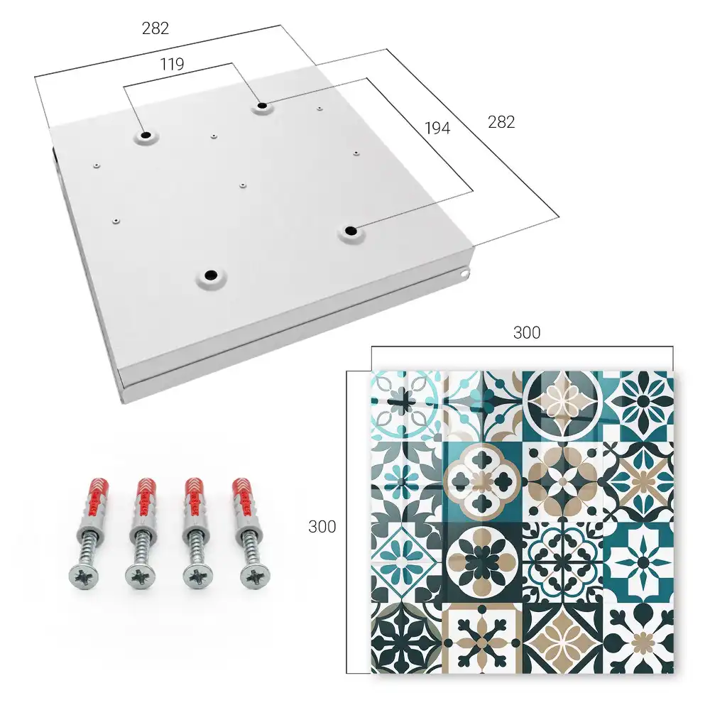 Boîte à clés motifs symétriques de style marocain dans les tons turquoise et beige