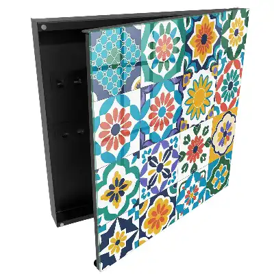 Armoire à clés mosaïque géométrique colorée pleine d'énergie