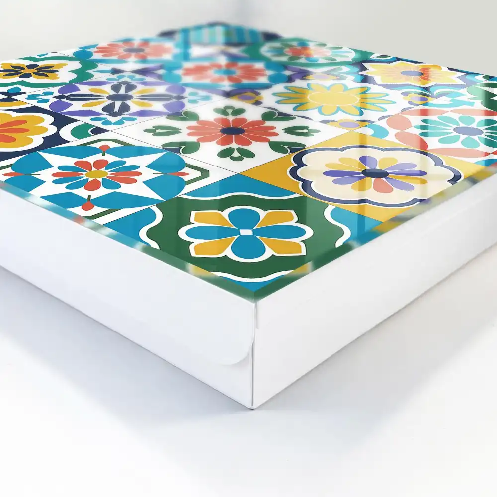 Armoire à clés mosaïque géométrique colorée pleine d'énergie