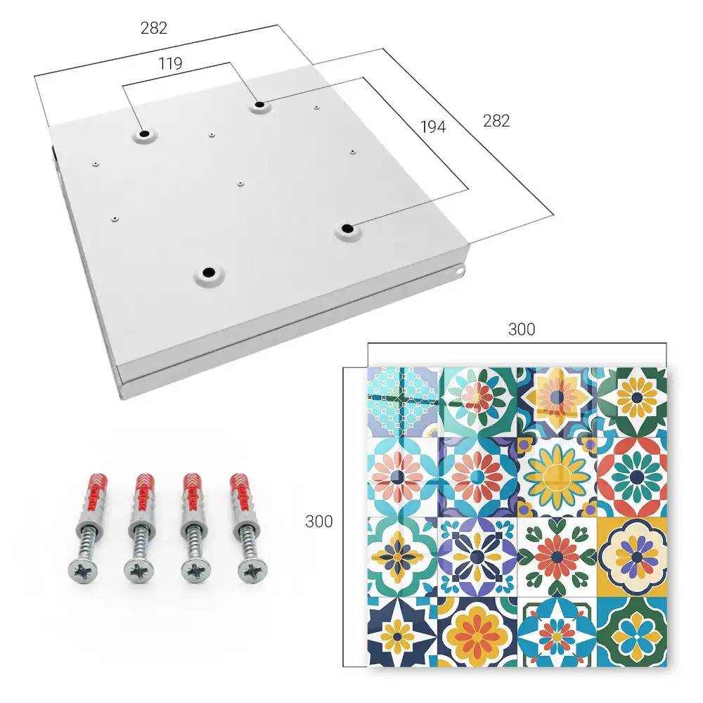 Armoire à clés mosaïque géométrique colorée pleine d'énergie