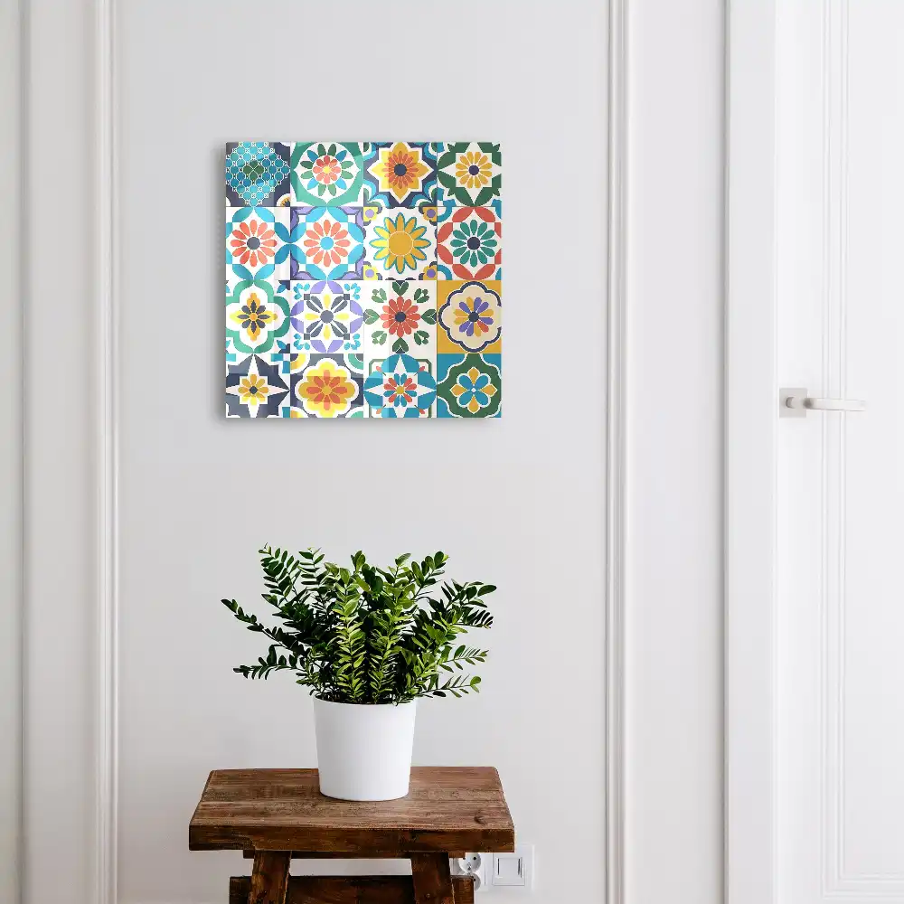 Armoire à clés mosaïque géométrique colorée pleine d'énergie