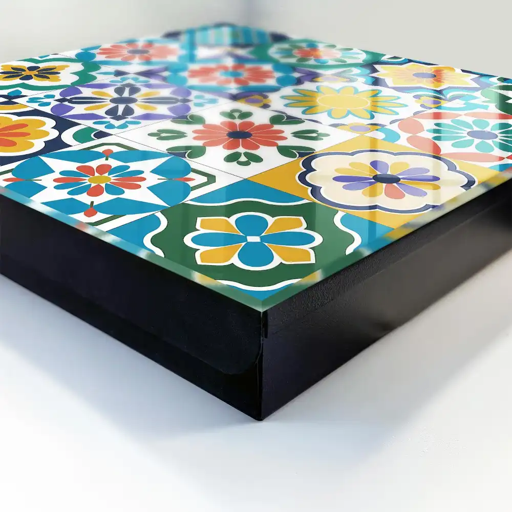 Armoire à clés mosaïque géométrique colorée pleine d'énergie