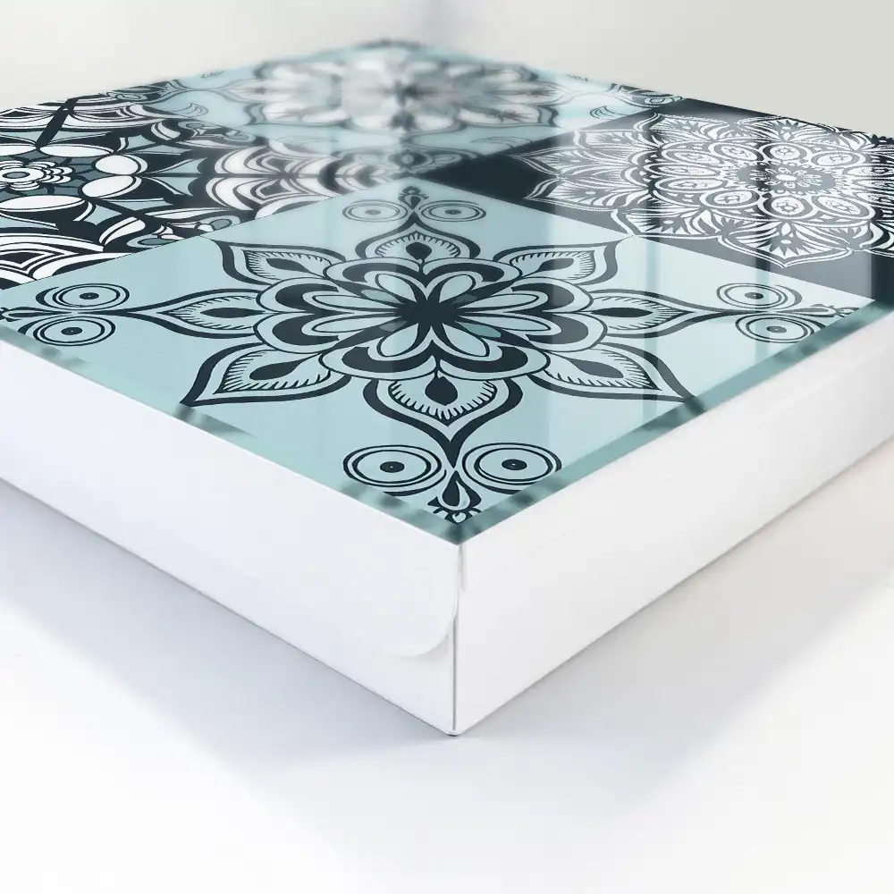 Boîte à clés murale mandalas délicats aux tons froids