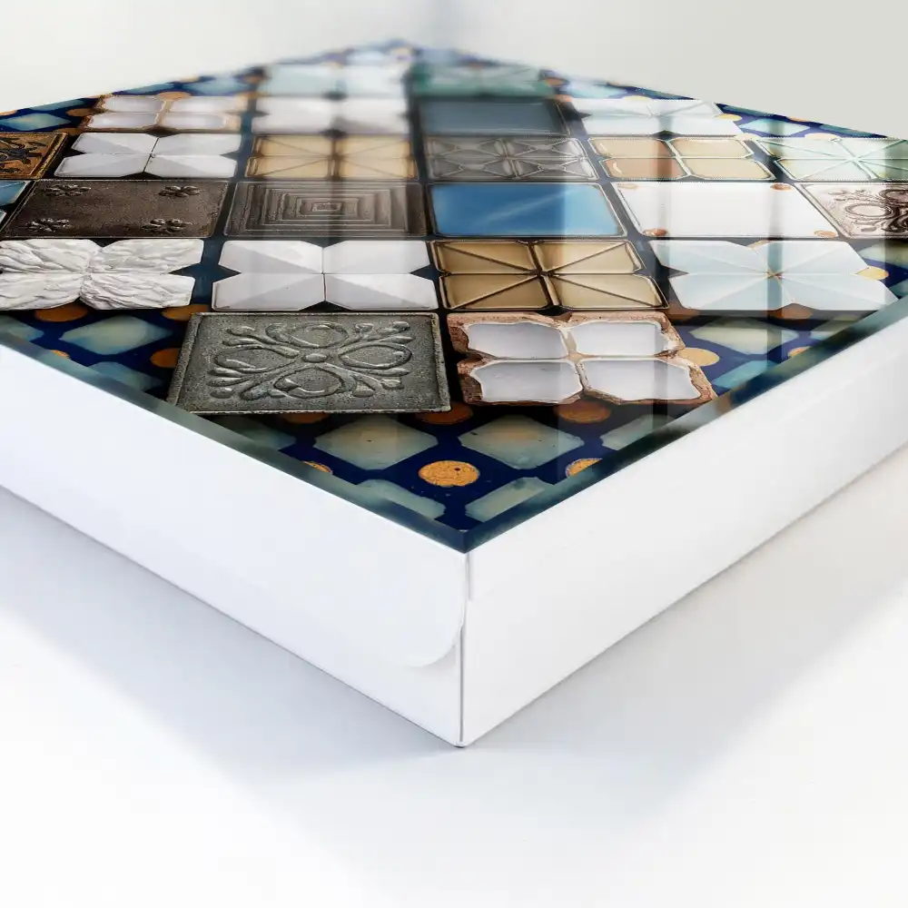 Armoire à clés motifs géométriques avec des carreaux composition artistique