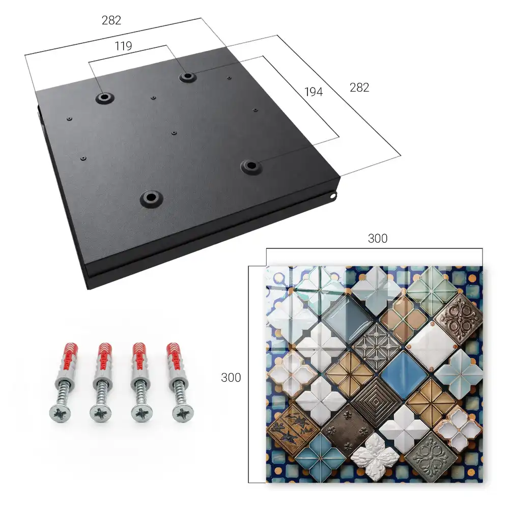 Armoire à clés motifs géométriques avec des carreaux composition artistique