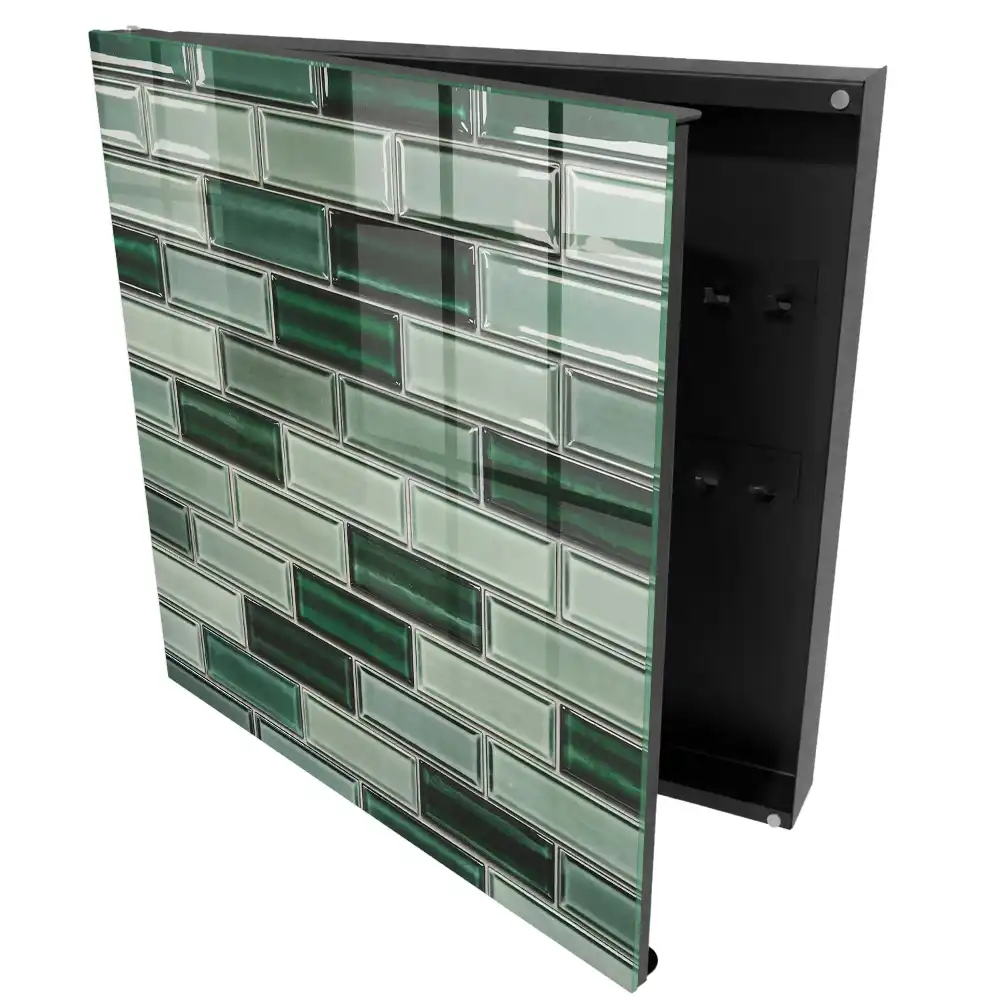 Armoire à clés des verts et des turquoises dans un motif moderne