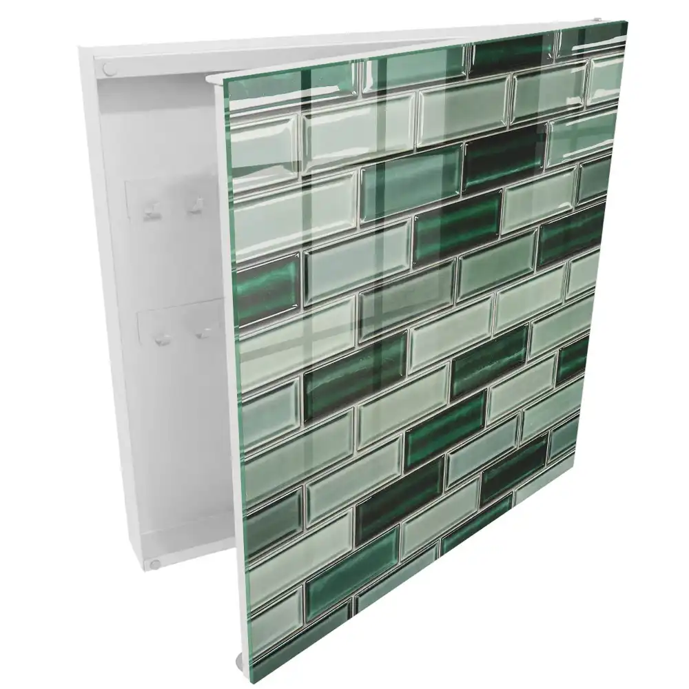 Armoire à clés des verts et des turquoises dans un motif moderne