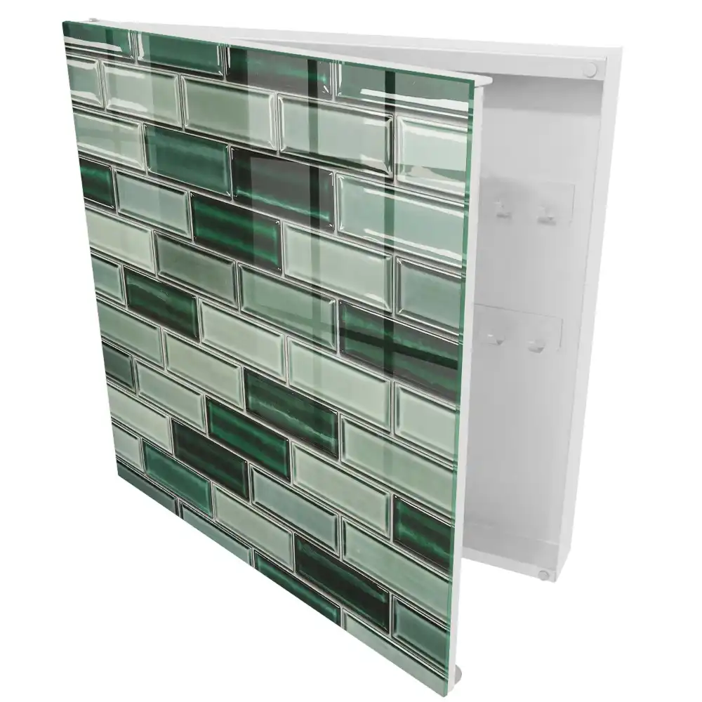 Armoire à clés des verts et des turquoises dans un motif moderne