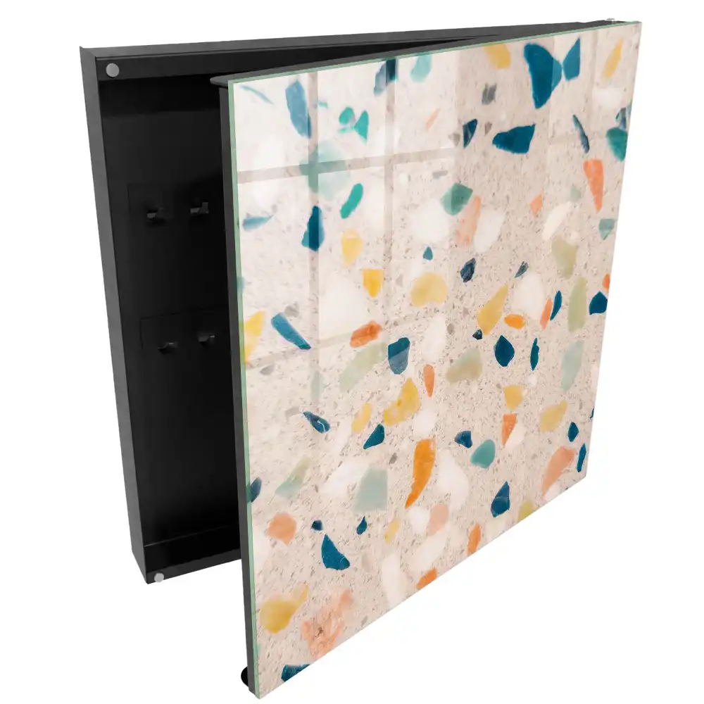 Armoire à clés des taches colorées sur un fond lumineux plein d'énergie