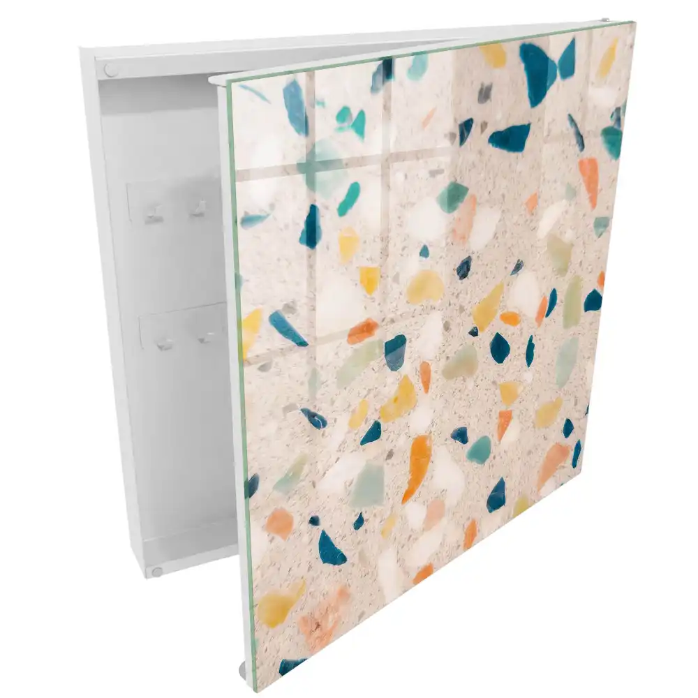 Armoire à clés des taches colorées sur un fond lumineux plein d'énergie