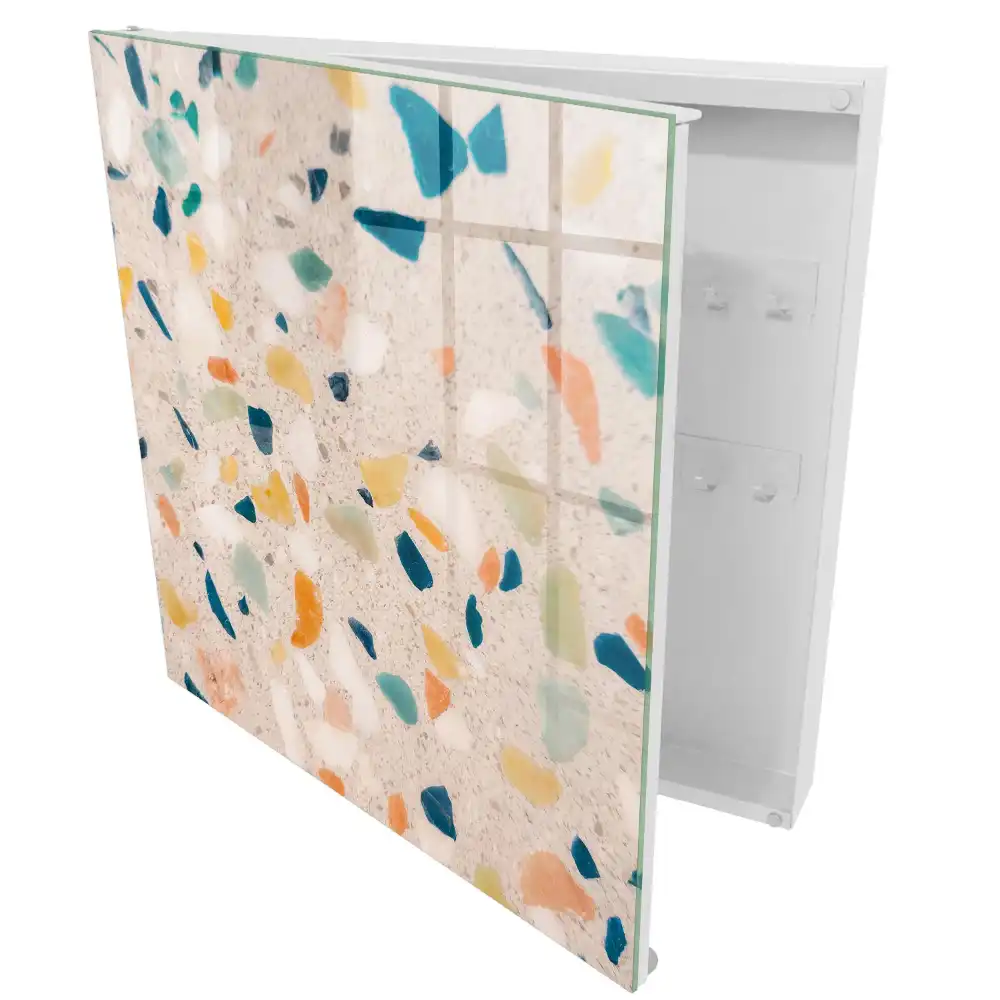 Armoire à clés des taches colorées sur un fond lumineux plein d'énergie