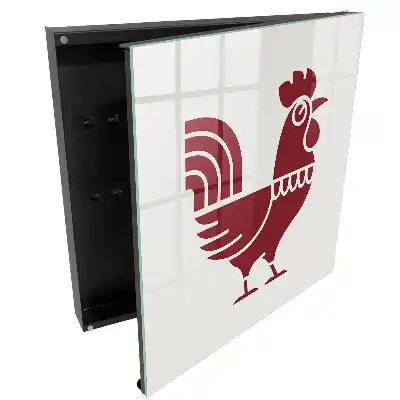 Boîte à clés géométrie et minimalisme avec un motif de coq