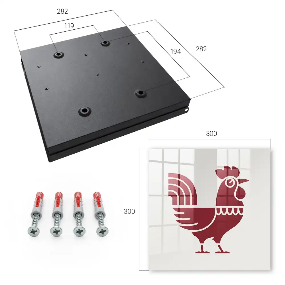 Boîte à clés géométrie et minimalisme avec un motif de coq