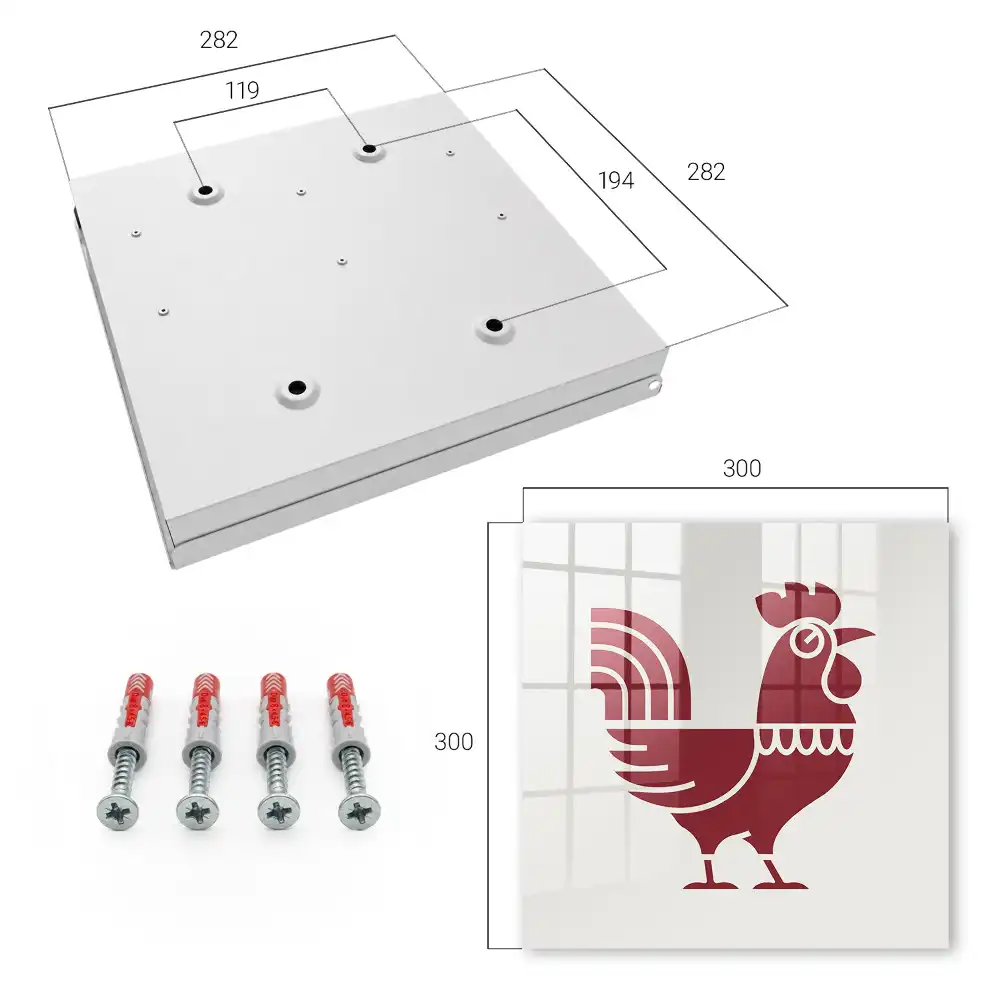 Boîte à clés géométrie et minimalisme avec un motif de coq