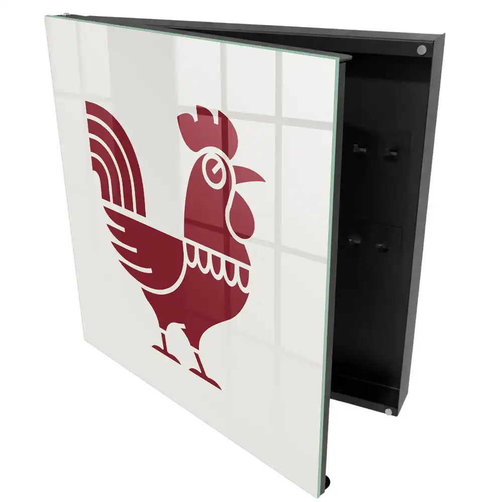 Boîte à clés géométrie et minimalisme avec un motif de coq