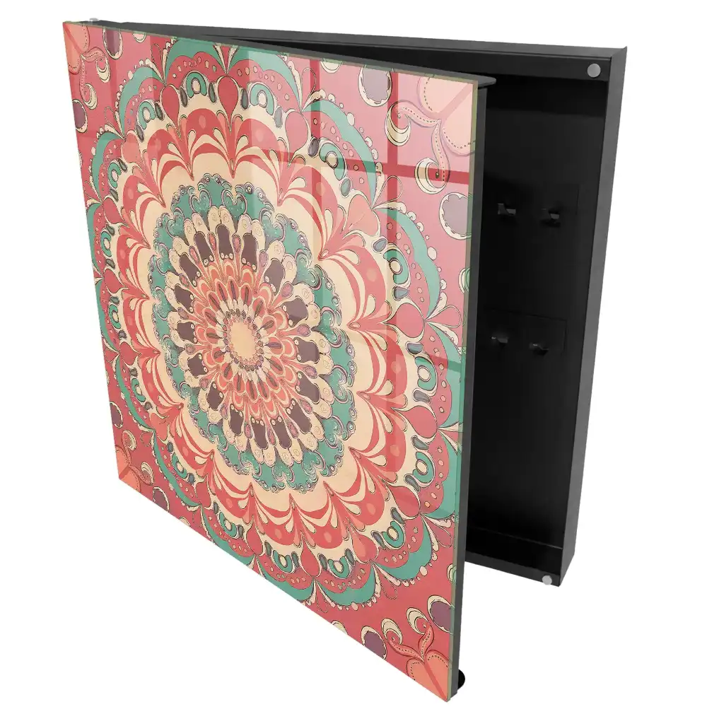 Armoire à clés mandala aux détails saisissants et aux motifs harmonieux