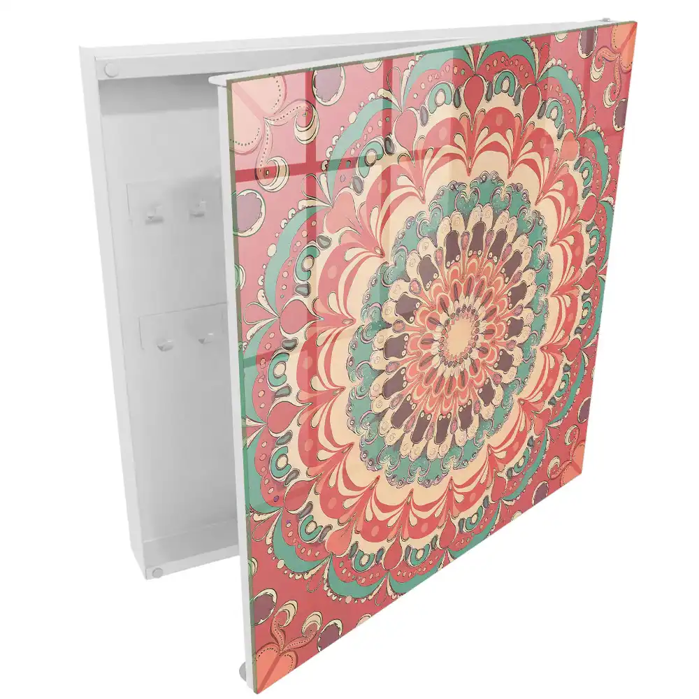Armoire à clés mandala aux détails saisissants et aux motifs harmonieux