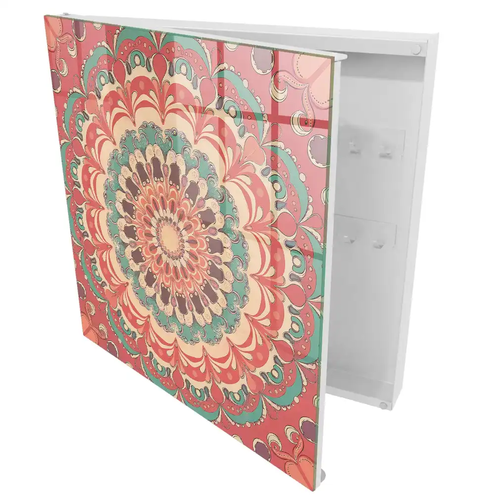 Armoire à clés mandala aux détails saisissants et aux motifs harmonieux