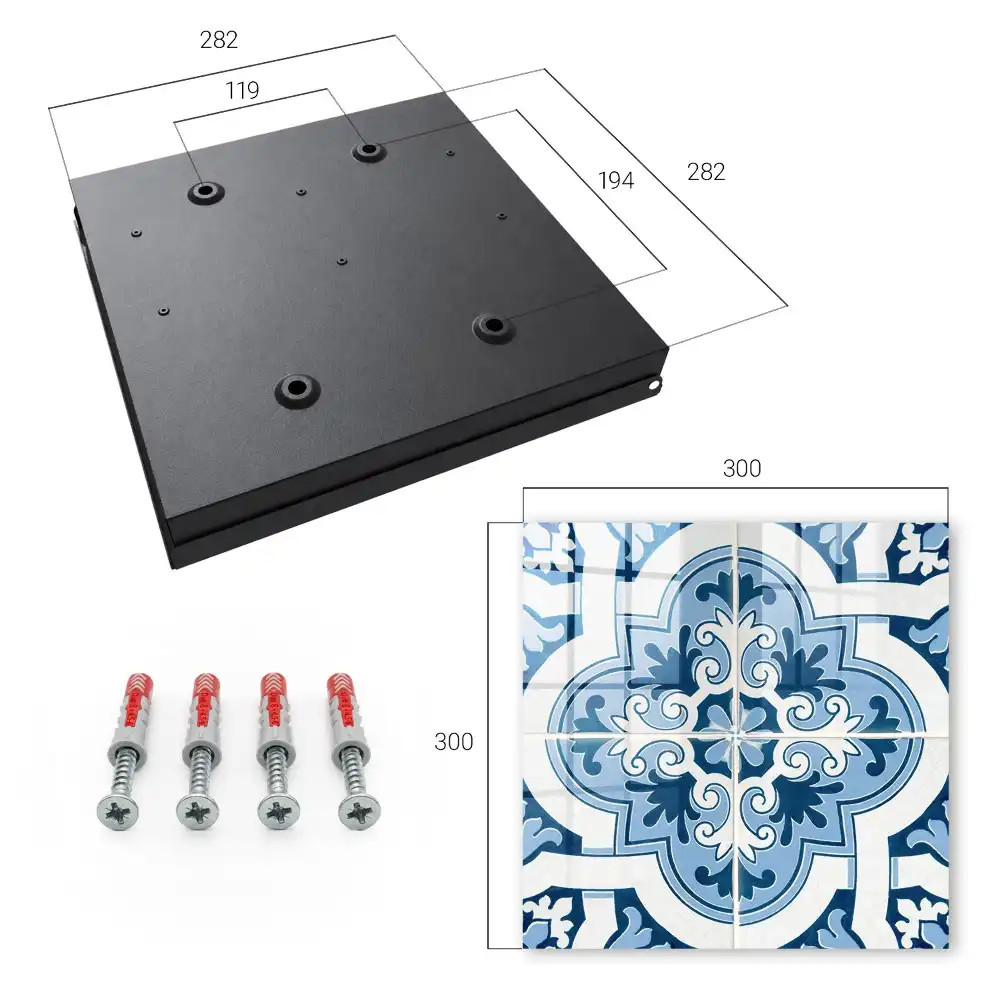Armoire à clés motifs symétriques dans les tons de bleu