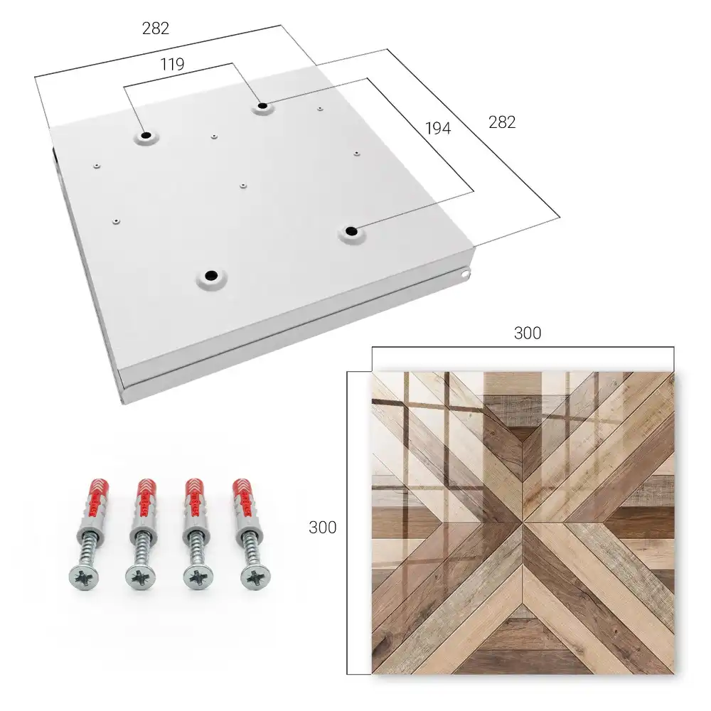 Armoire à clés panneaux géométriques en bois dans la nature