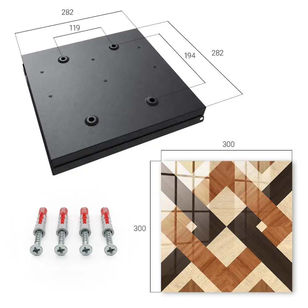 Boîte à clés murale motifs géométriques beige marron noir