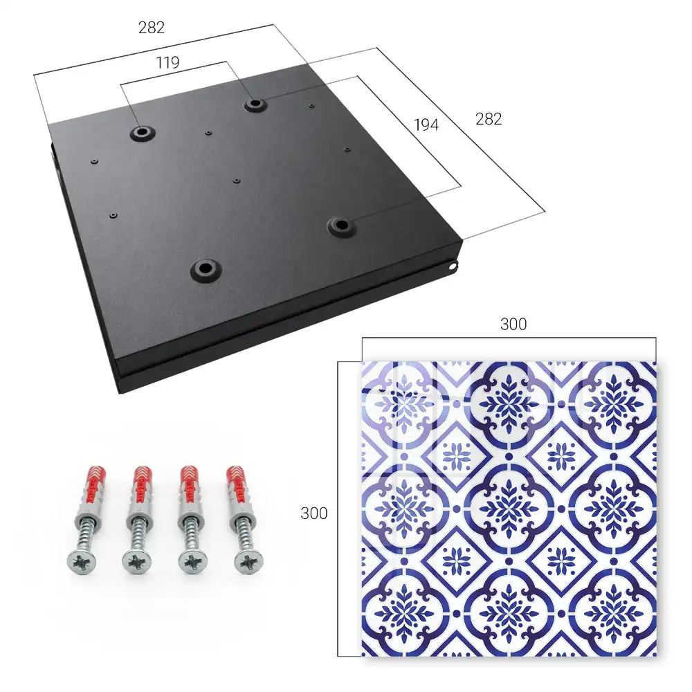 Boîte à clés motifs bleus sur fond blanc harmonie rassurante