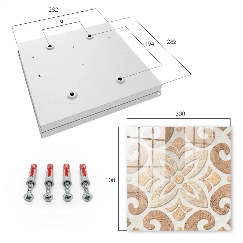 Armoire à clés motif géométrique dans les tons beige et marron