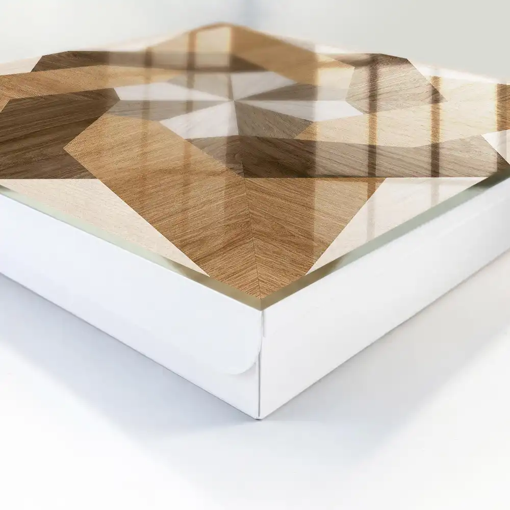 Boîte à clés murale structure géométrique en bois aux tons chauds