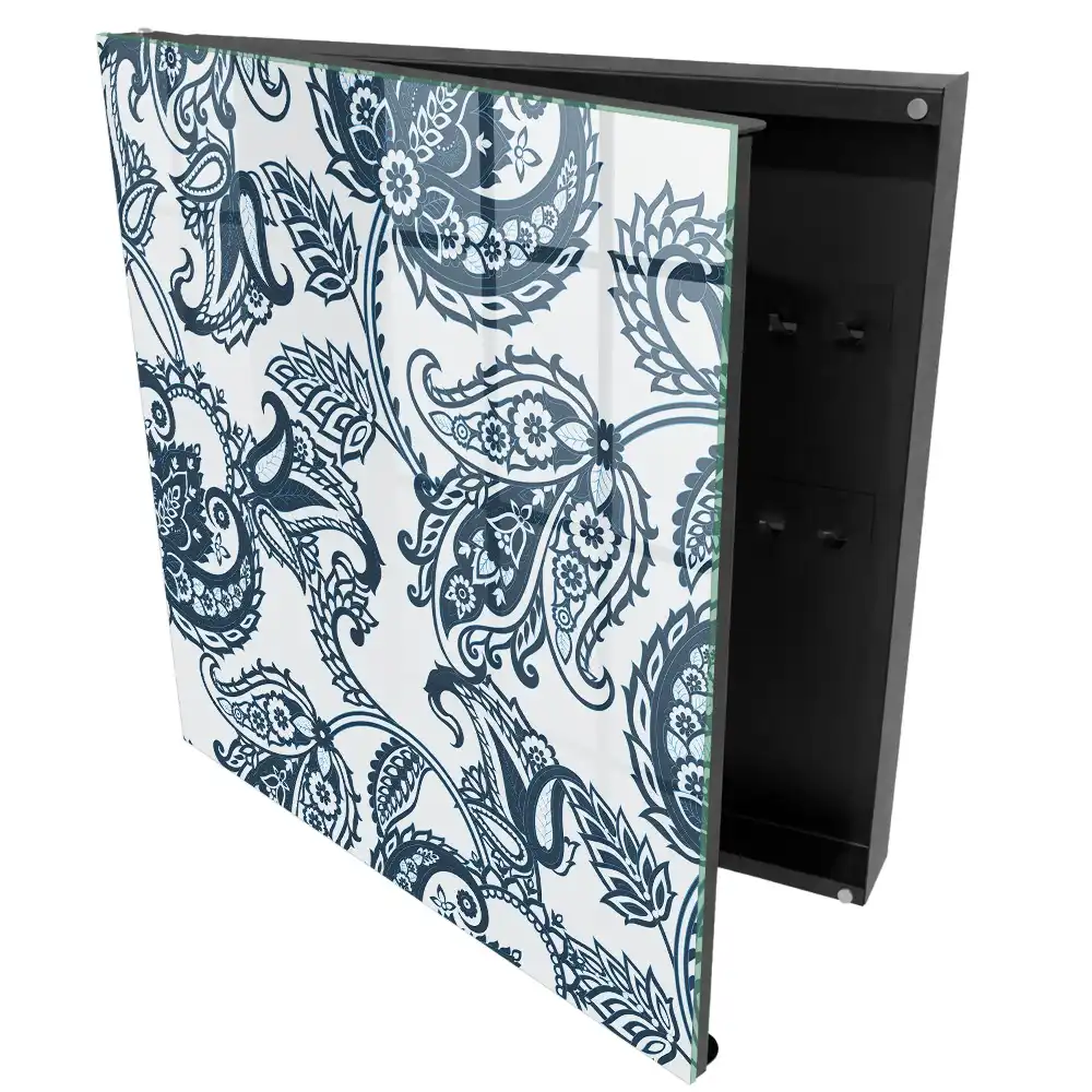 Armoire à clés motifs végétaux élégants et composition raffinée