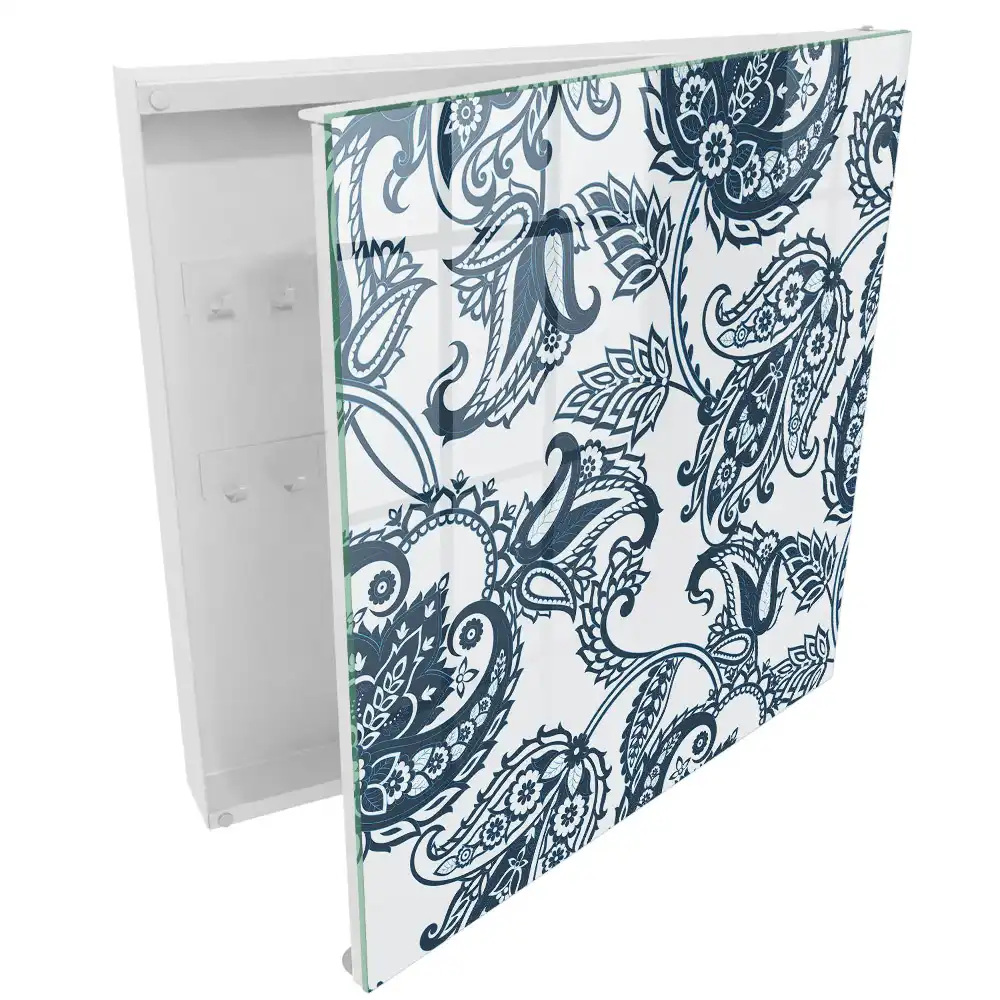 Armoire à clés motifs végétaux élégants et composition raffinée