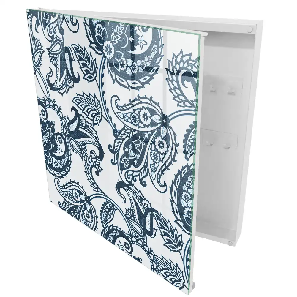 Armoire à clés motifs végétaux élégants et composition raffinée