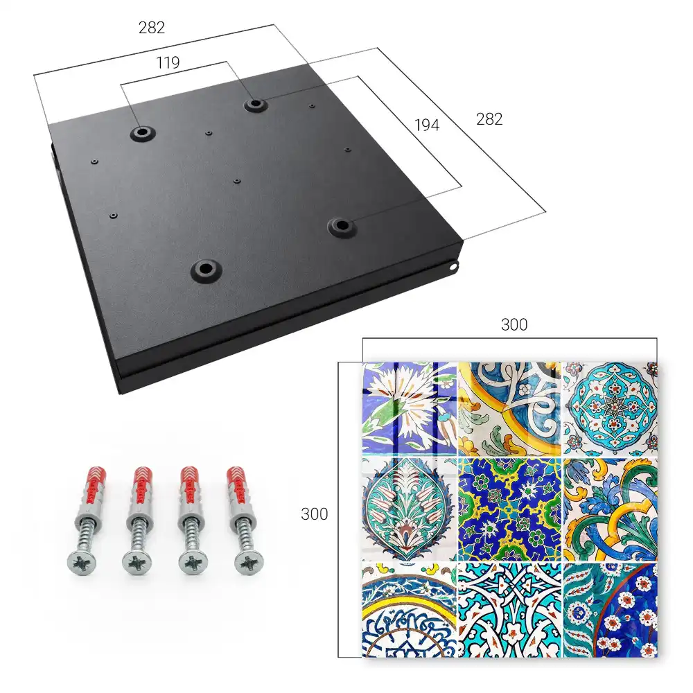 Boîte à clés murale des mosaïques colorées pleines de symétrie et de détails