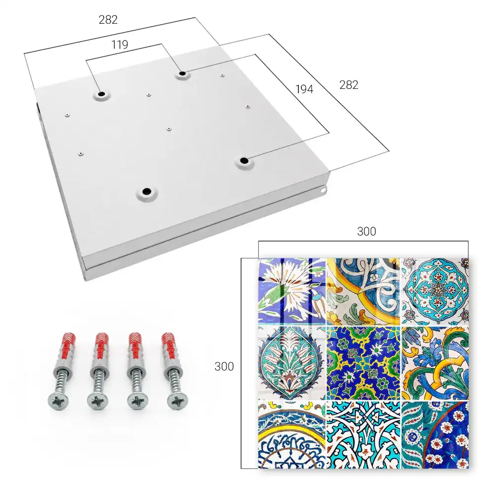 Boîte à clés murale des mosaïques colorées pleines de symétrie et de détails
