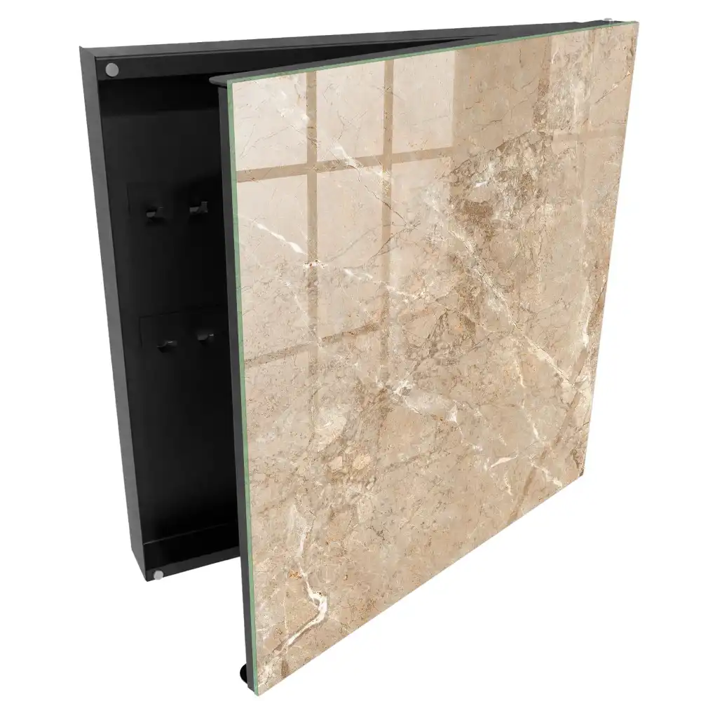 Boîte à clés murale texture beige avec des lignes marbrées