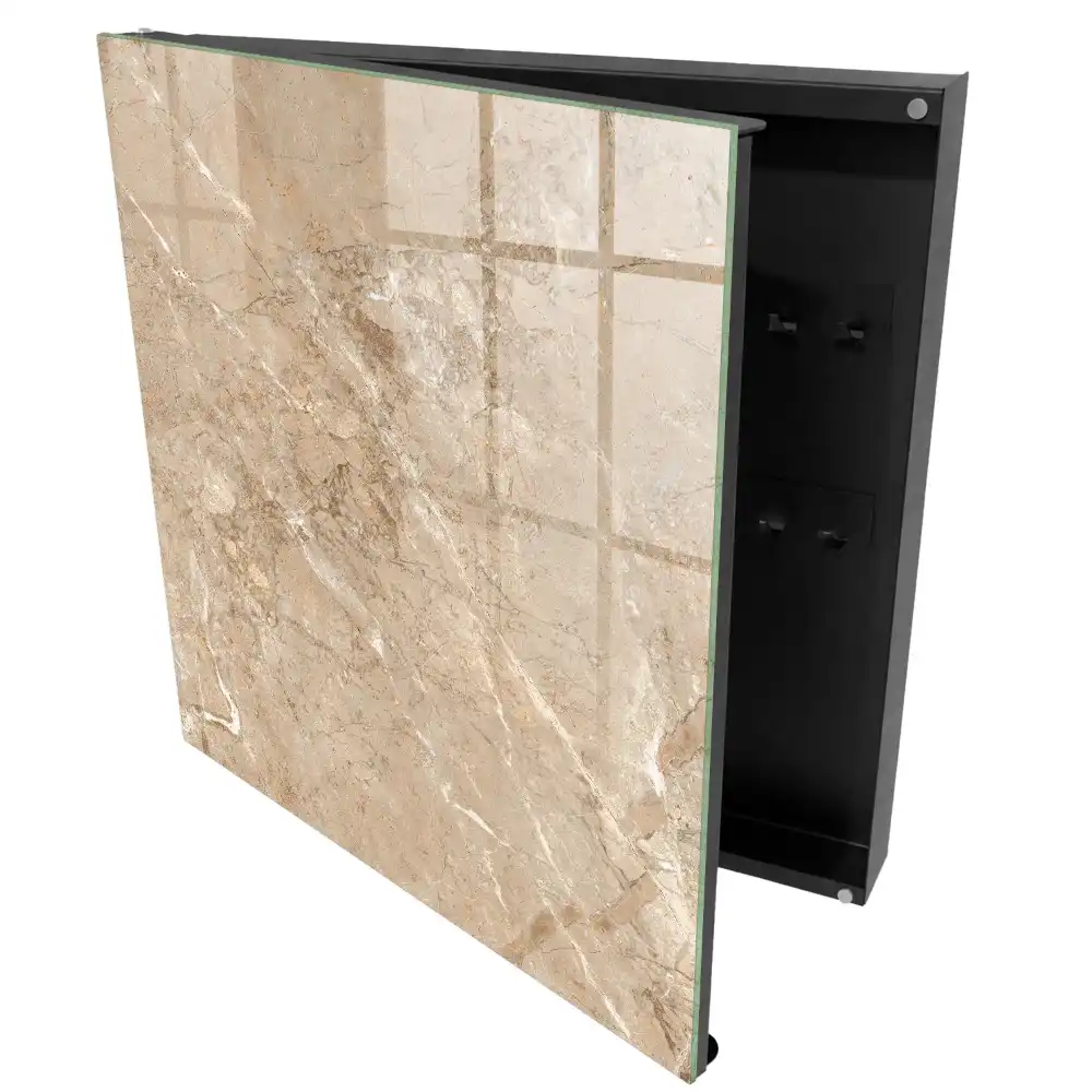 Boîte à clés murale texture beige avec des lignes marbrées