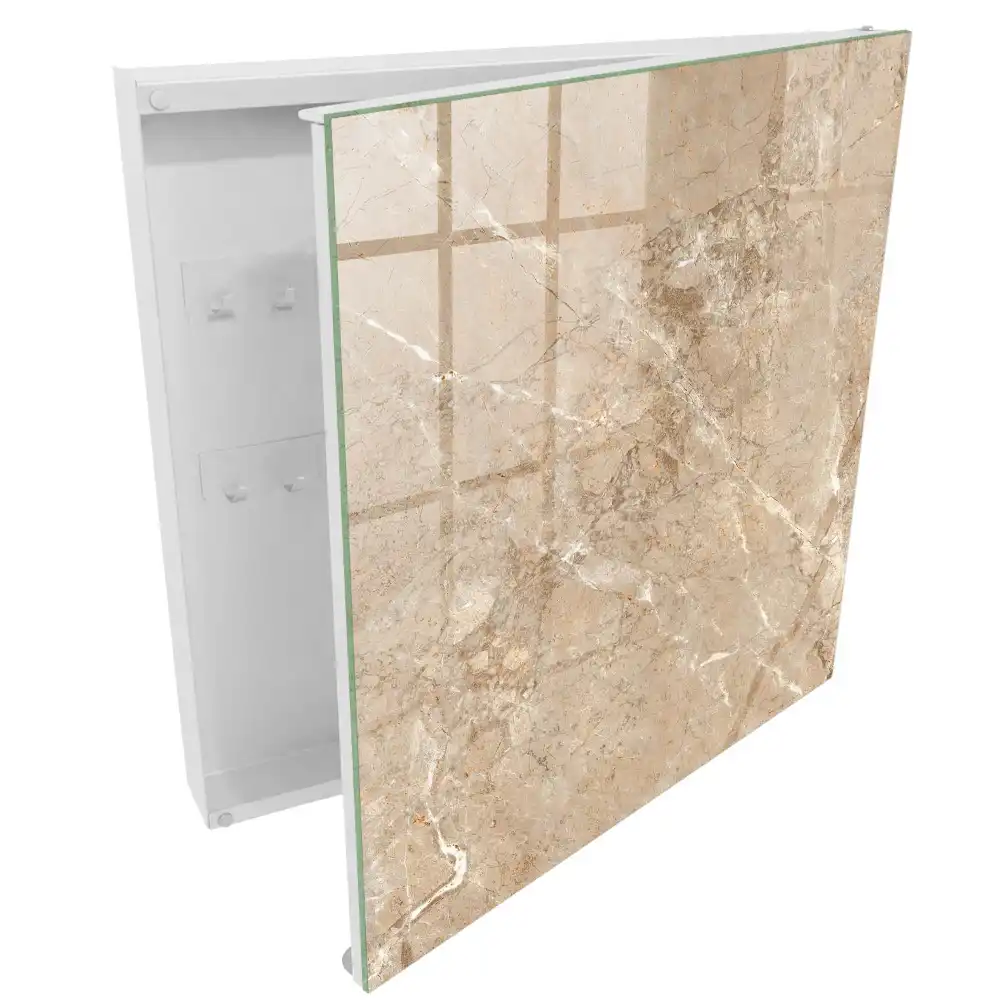 Boîte à clés murale texture beige avec des lignes marbrées