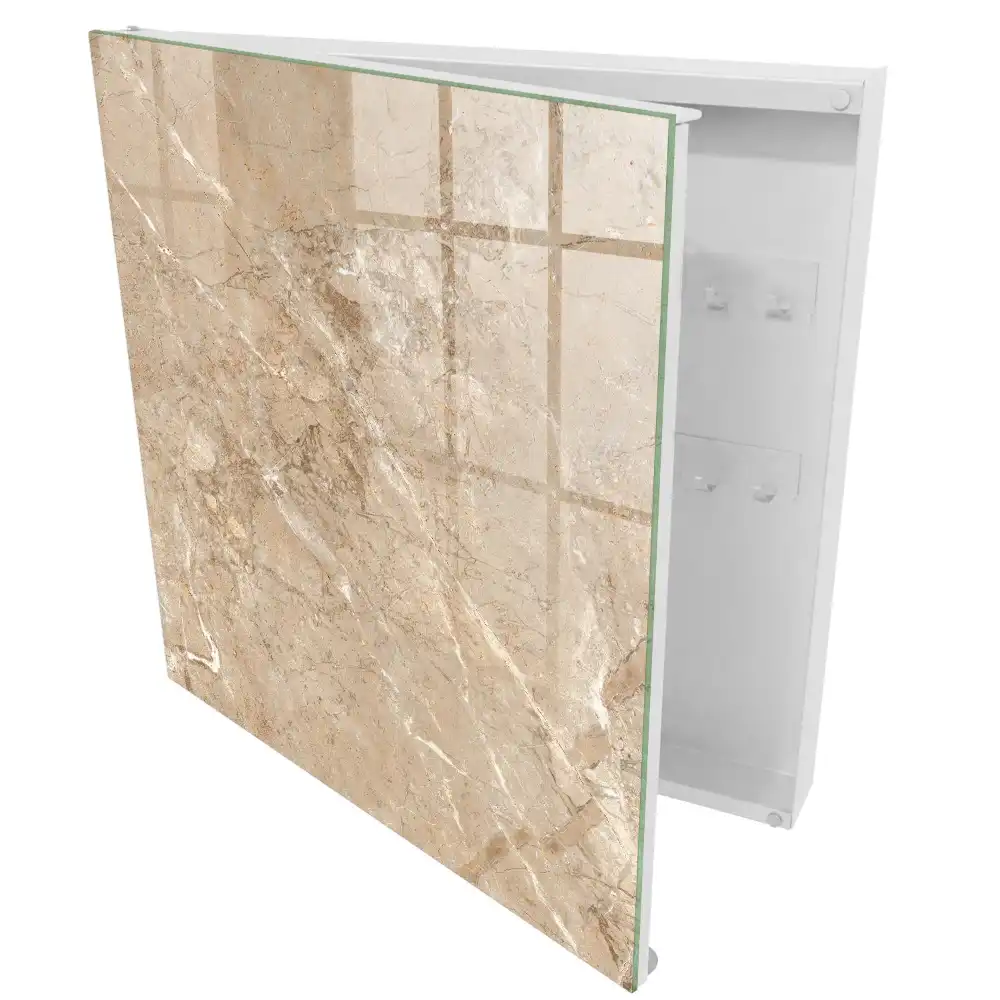 Boîte à clés murale texture beige avec des lignes marbrées