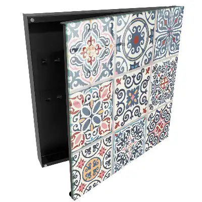 Armoire à clés motifs de mosaïque colorés et riches en détails