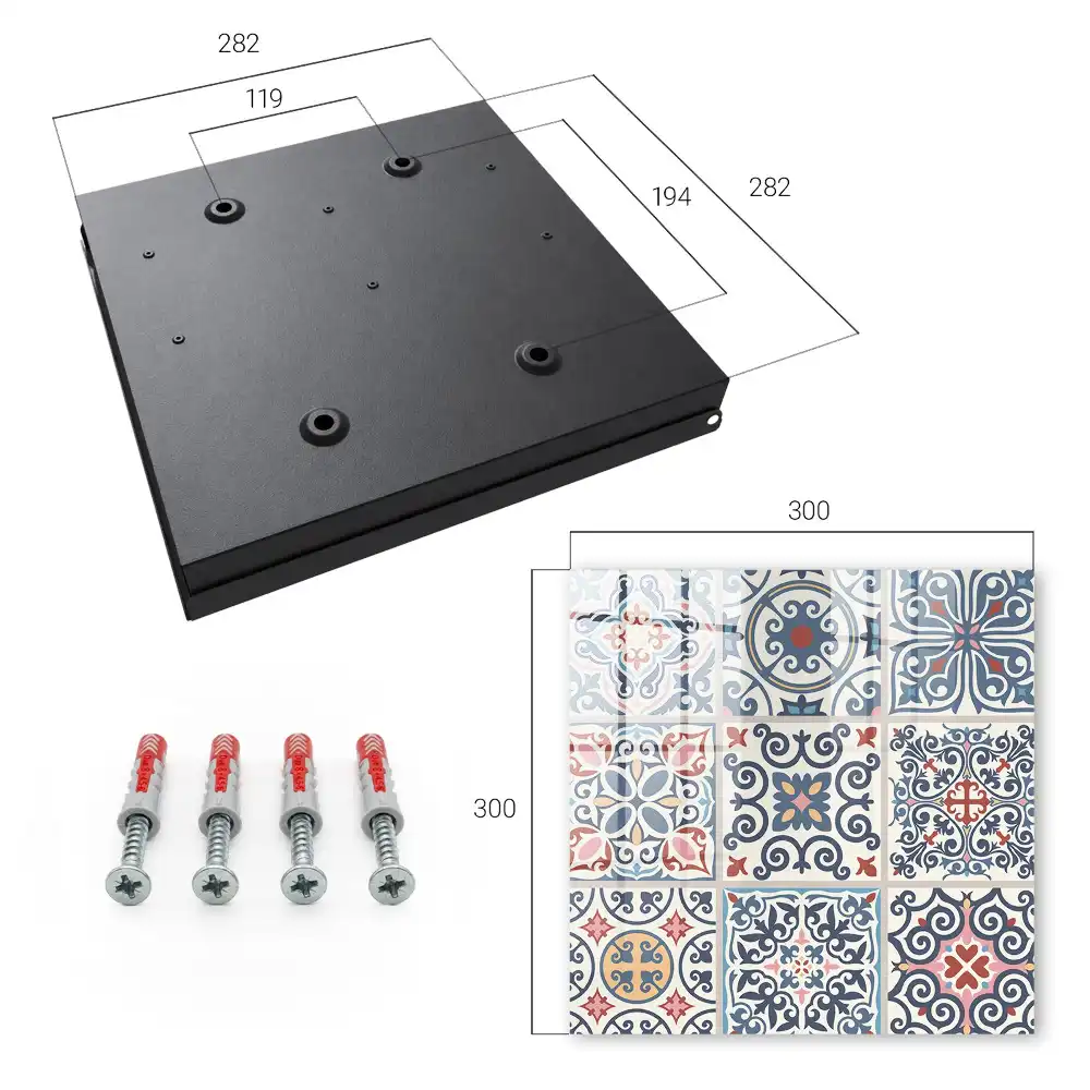 Armoire à clés motifs de mosaïque colorés et riches en détails