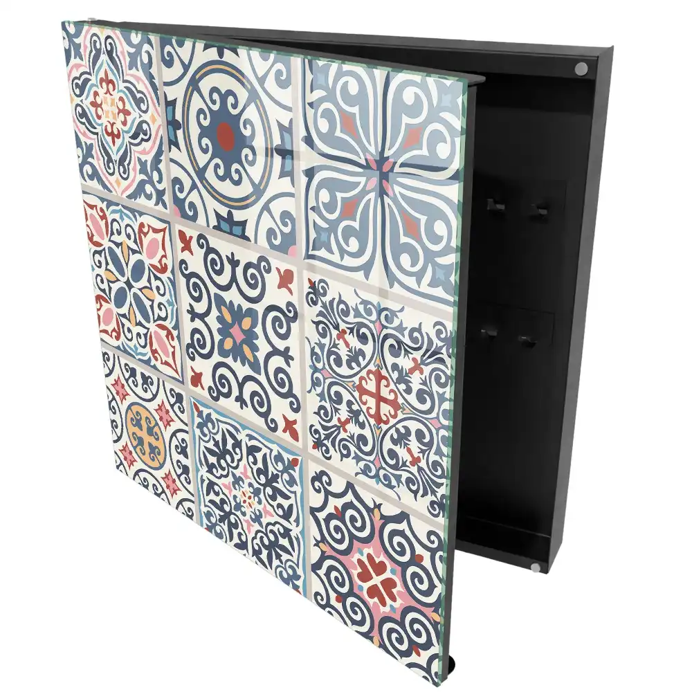 Armoire à clés motifs de mosaïque colorés et riches en détails