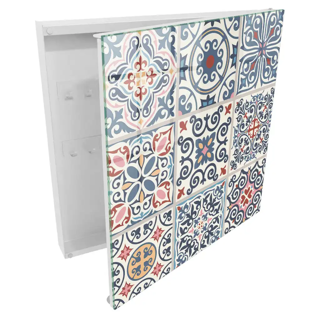 Armoire à clés motifs de mosaïque colorés et riches en détails