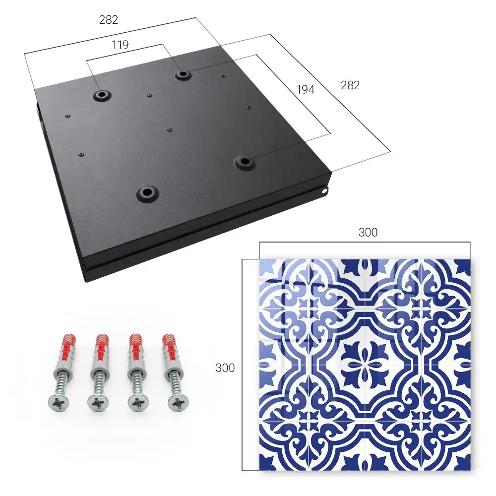 Boîte à clés murale motif traditionnel dans les tons bleus et blancs