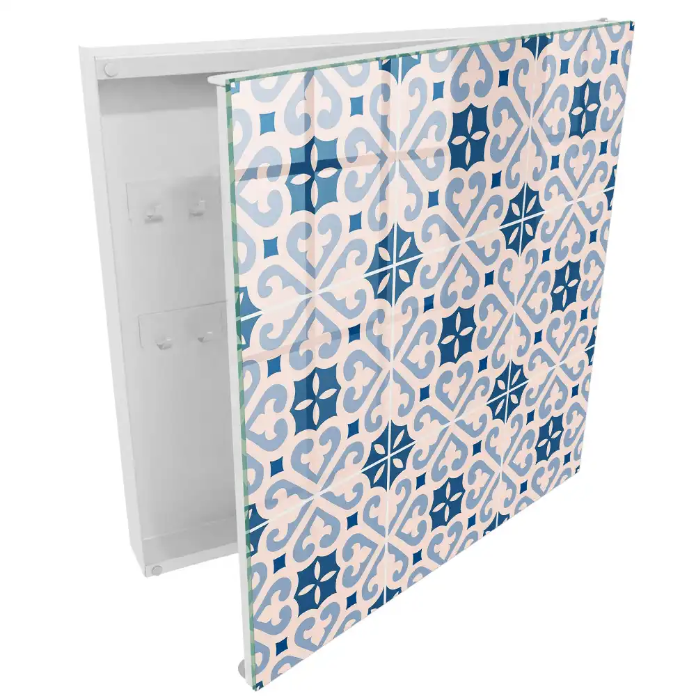 Boîte à clés motif géométrique d'inspiration vintage